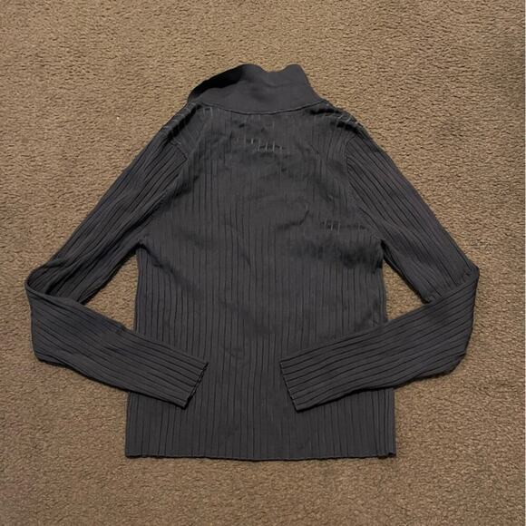 Good American Navy Ribbed Knit Polo Sweater - Picture 3 of 7